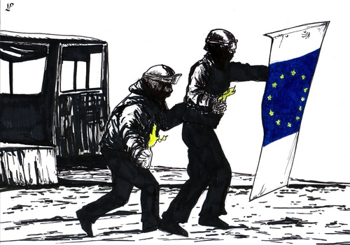 Cartoon: Ukraine riot (medium) by paolo lombardi tagged europe