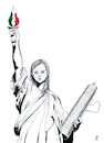 Cartoon: Statue of Fascism (small) by paolo lombardi tagged italy,fascism,meloni,elections,europe