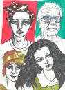Cartoon: faces and faces (small) by novak and nemo tagged marker,boy,girl,wonder,elderly,youth