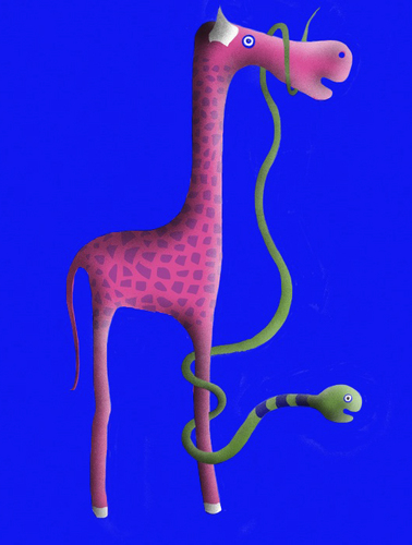 Cartoon: ziemlich beste freunde (medium) by iwolf tagged giraffe,schlange