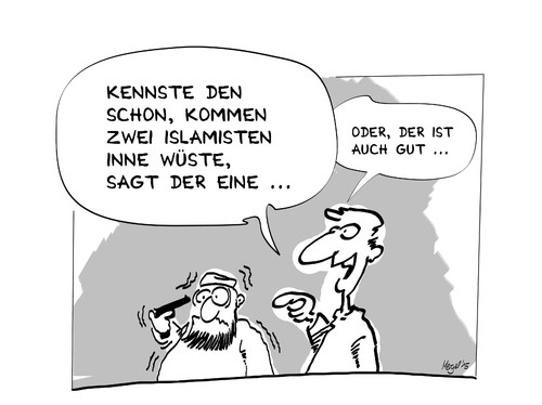 Cartoon: humorlos (medium) by Mergel tagged islamisten,extremismus,satire,humor,humorlos