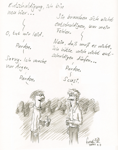 Cartoon: Entschuldigung (medium) by fussel tagged sorry,party,entschuldigung