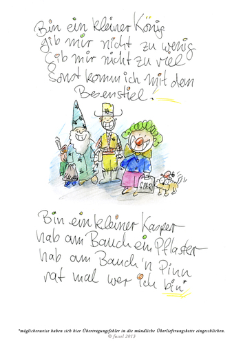 Cartoon: Kleiner Kasper (medium) by fussel tagged kleiner,rosenmontag,singen,bettelreim,karneval,könig,kasper