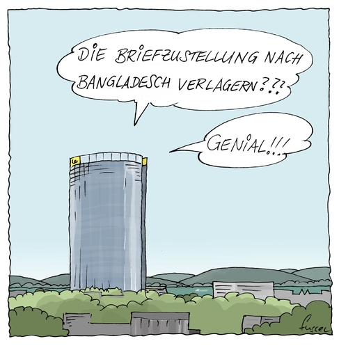 Cartoon: Neues aus dem Tower (medium) by fussel tagged post,streik,poststreik,tower,posttower,verdi,privatisierung,bulgarisierung,arbeit,arbeitskampf,outsourcing,shareholder,value,fussel,cartoons,post,streik,poststreik,tower,posttower,verdi,privatisierung,bulgarisierung,arbeit,arbeitskampf,outsourcing,shareholder,value,fussel,cartoons