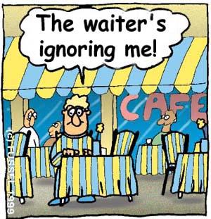 Cartoon: The ignorant waiter (medium) by fussel tagged waiter,ignore,cafe