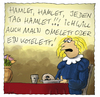 Cartoon: Schon der junge Shakespeare (small) by fussel tagged shakespeare,hamlet,theater,essen,kotelett,omelett,fussel