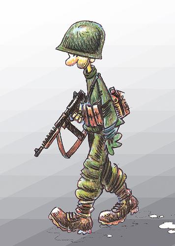 Cartoon: USA SOLDIER WWII (medium) by PEPE GONZALEZ tagged soldier,usa,wwii,uniformes,soldado,guerra