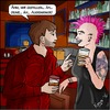 Cartoon: Erstes Date (small) by Fenya tagged verabredung,date,piercing,flirten,anmache,bar,ausgehen,punk,liebe