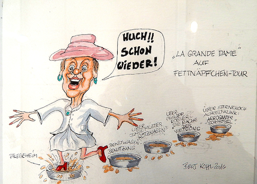 Cartoon: La grande dame (medium) by Bert Kohl tagged mme,scheel