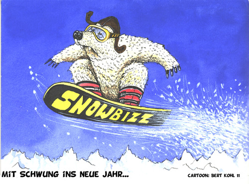 Cartoon: Mit Schwung ins neue Jahr (medium) by Bert Kohl tagged snowbizz