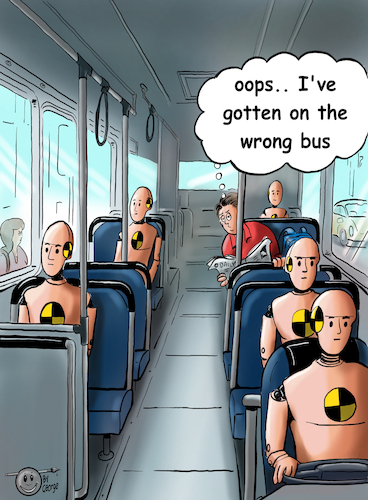 Cartoon: dummies on a bus (medium) by George tagged dummies,on,bus