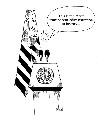 Cartoon: Transparent Administration (medium) by Joebrowntoons tagged hypocrisy,house,whit,president,obama,satire,edirorial,cartoon,political,administration,politics