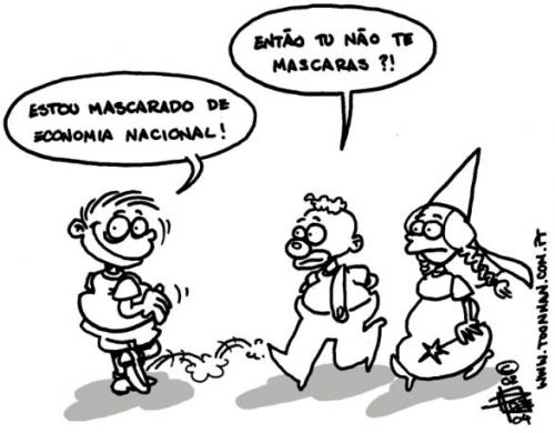 Cartoon: economy on haloween (medium) by toonman tagged economy,costume,halloween
