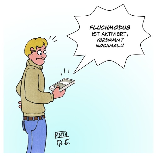 Cartoon: Fluchmodus (medium) by Timo Essner tagged flugmodus,smartphones,mobil,telefon,handy,cellphone,flugmodus,smartphones,mobil,telefon,handy,cellphone