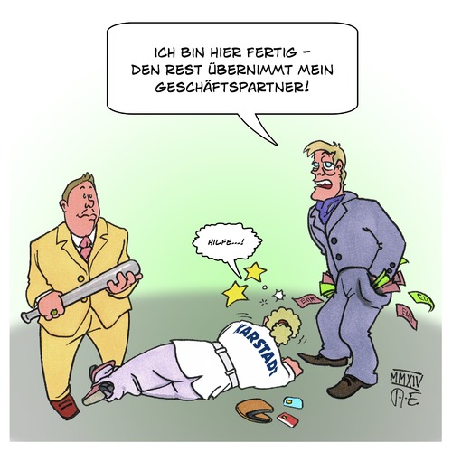 Cartoon: Karstadt (medium) by Timo Essner tagged karstadt,kaufhof,berggruen,benko,karstadt,kaufhof,berggruen,benko