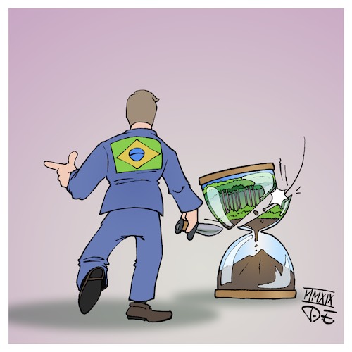 Cartoon: Umweltbudget Brasilien (medium) by Timo Essner tagged umweltschutz,umweltbudget,brasilien,bolsenaro,artensterben,klimawandel,klimaschutz,naturschutz,biodiversität,regenwald,dschungel,tiere,pflanzen,naturvölker,amazonas,gold,eisen,bauxit,tüv,cartoon,timo,essner,umweltschutz,umweltbudget,brasilien,bolsenaro,artensterben,klimawandel,klimaschutz,naturschutz,biodiversität,regenwald,dschungel,tiere,pflanzen,naturvölker,amazonas,gold,eisen,bauxit,tüv,cartoon,timo,essner