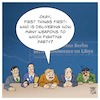 Cartoon: Conference on Libya (small) by Timo Essner tagged libya,conference,berlin,war,peace,armistice,weapons,embargo,export,soldiers,peacekeeping,missions,uno,germany,france,russia,turkey,middle,east,cartoon,timo,essner