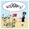 Cartoon: Sorry! (small) by Timo Essner tagged türkei erdogan kurden pkk syrien is nato bombing isil terrorist terrorism islamic state kurds enemies wrong friends cavusoglu