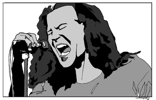 Cartoon: Eddie Vedder (medium) by Carma tagged eddie,vedder,pearl,jam,famous,people,music,rock,grunge