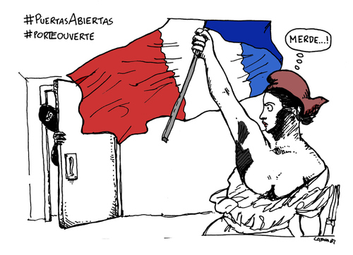 Cartoon: hashtag (medium) by Carma tagged terror,in,paris,war,conflict,hashtag