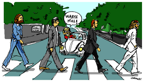 Cartoon: Kloppey Road (medium) by Carma tagged jurgen,klopp,beatles,abbey,road,liverpool