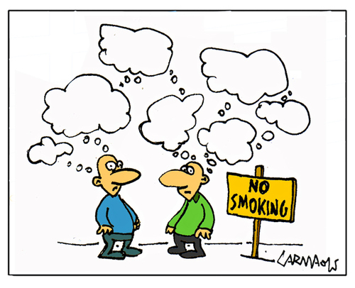 Cartoon: No Smoking (medium) by Carma tagged society,no,smoking,thinking,bubbles