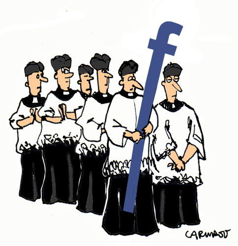 Cartoon: Procession (medium) by Carma tagged facebook,religion,media,technology
