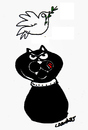 Cartoon: Bedrohung (small) by Carma tagged cats,dove,peace,war,animals,conflicts,black,white