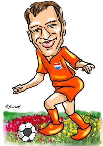 Cartoon: Arjen Robben (medium) by Ralf Conrad tagged fußball,niederlande,arjen,robben,tulpen