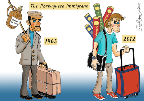 Cartoon: The Portuguese Immigrant (medium) by carloseco tagged immigration,portugal