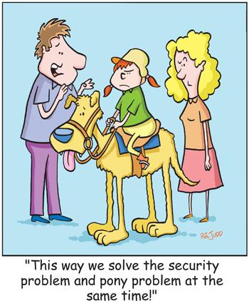 Cartoon: TP0027dog (medium) by comicexpress tagged child,kid,dog,dogs,canine,security,pony,girl,father,mother,family,cheapskate