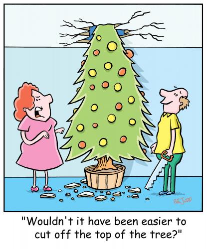 Cartoon: TP0191christmastree (medium) by comicexpress tagged christmas,xmas,tree,lights,handyman,renovations,tools