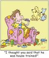 Cartoon: TP0029dog (small) by comicexpress tagged dog,dogs,canine,pet,pets,animal,animals,house,trained,obedience,slob,messy