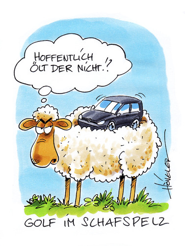 Cartoon: Golf im Schafspelz (medium) by Hoevelercomics tagged schaf,sheep,natur,animals,tiere,kalauer
