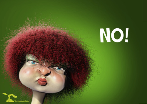 Cartoon: No (medium) by Rüsselhase tagged girl,angry,annoying,no,red,hair