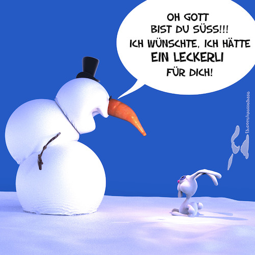 Cartoon: So Süss! (medium) by Rüsselhase tagged schneemann,hase,süß