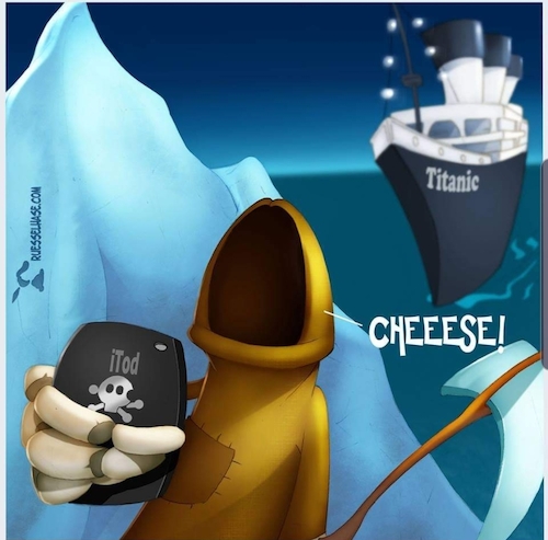 Cartoon: Titanic (medium) by Rüsselhase tagged titanic,funnydeath,selfie