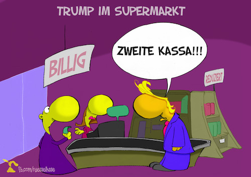 Cartoon: Trump (medium) by Rüsselhase tagged trump,shopping,kassa