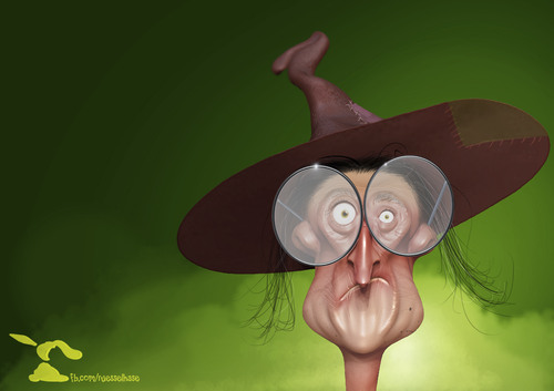 Cartoon: Witch (medium) by Rüsselhase tagged hexe,witch,brille,hut,böse,strange