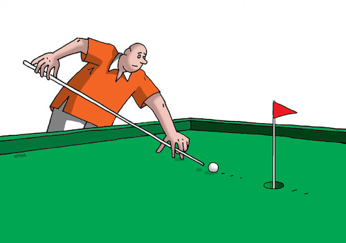 Cartoon: bilgolf (medium) by Lubomir Kotrha tagged sport,billiards,golf,sport,billiards,golf
