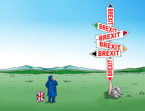 Cartoon: brexitsmery (medium) by Lubomir Kotrha tagged eu,brexit,may,euro,libra
