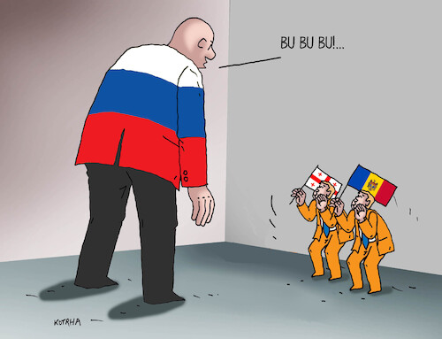 Cartoon: bubu24 (medium) by Lubomir Kotrha tagged georgia,moldova,european,union,nato,russia,georgia,moldova,european,union,nato,russia