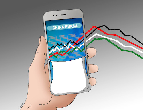 Cartoon: chinamobil (medium) by Lubomir Kotrha tagged china,bursa,coronavirus,dollar,euro,libra,world
