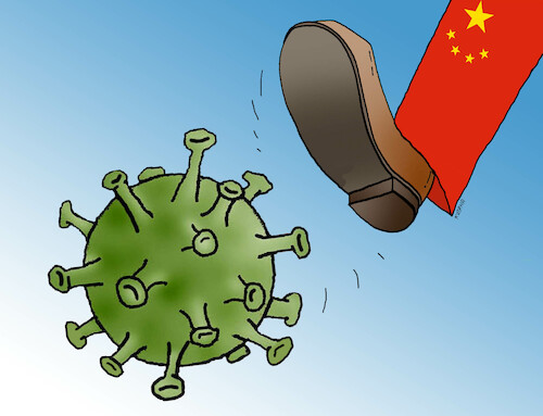Cartoon: chinaslap (medium) by Lubomir Kotrha tagged china,covid,lockdown,china,covid,lockdown