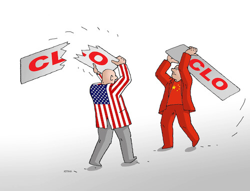 Cartoon: cloboj25 (medium) by Lubomir Kotrha tagged usa,china,tariffs,usa,china,tariffs