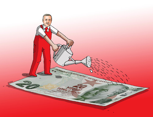Cartoon: erdozahrad (medium) by Lubomir Kotrha tagged turkey,turkish,lira,decline,the,fall,dollar,euro,erdogan