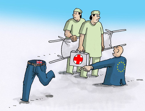 Cartoon: eubritnohy (medium) by Lubomir Kotrha tagged eu,summit,brexit,europa,cameron,referendum