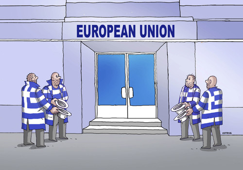 Cartoon: eugreece (medium) by Lubomir Kotrha tagged greece,ue,money,crisis