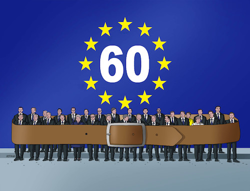 Cartoon: euopasok (medium) by Lubomir Kotrha tagged eu,summit,roma,2017,euro,60,years