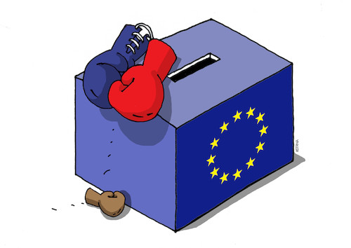 Cartoon: eurukavice (medium) by Lubomir Kotrha tagged euro,elections